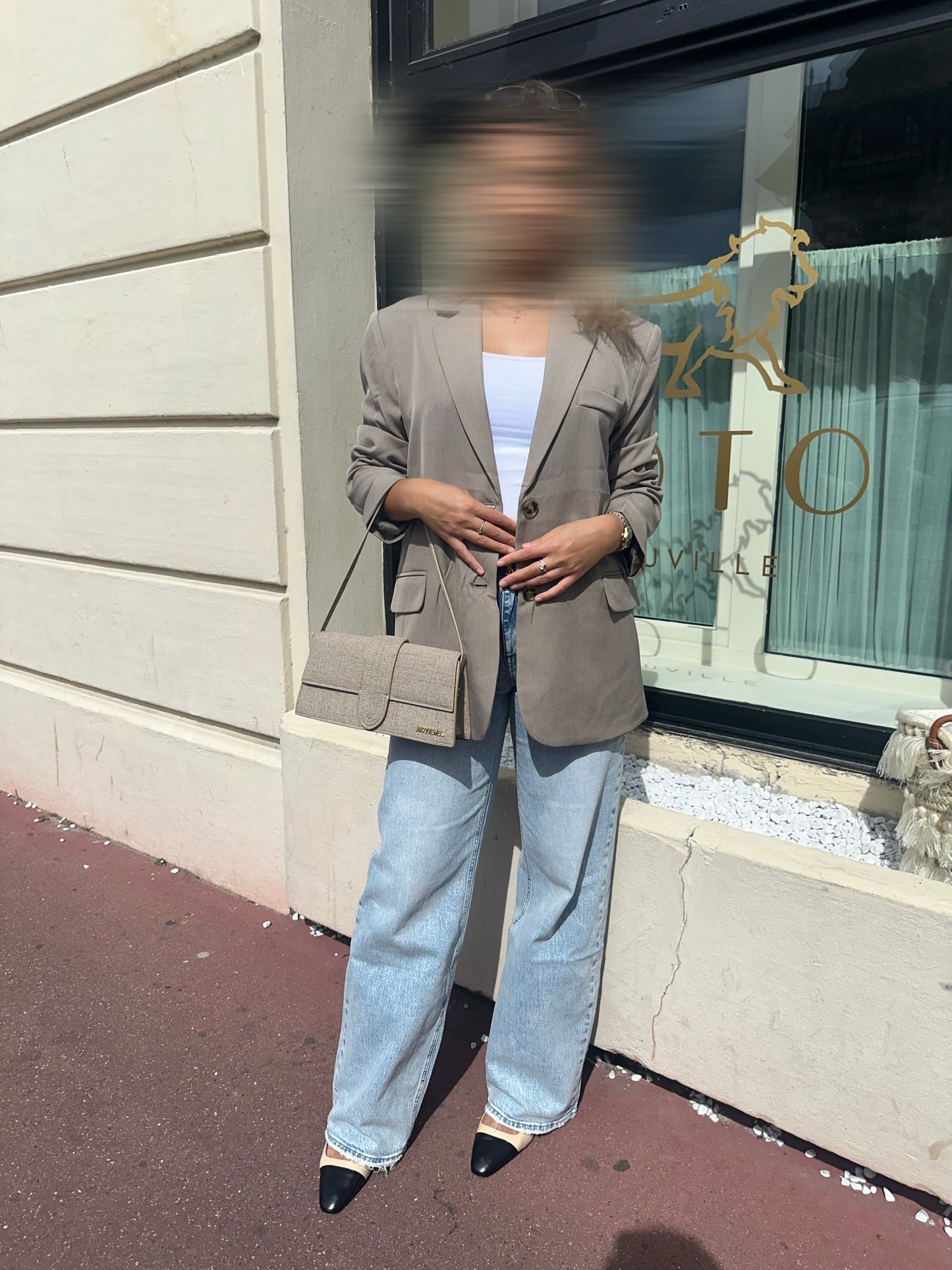 Blazer dos ouvert taupe