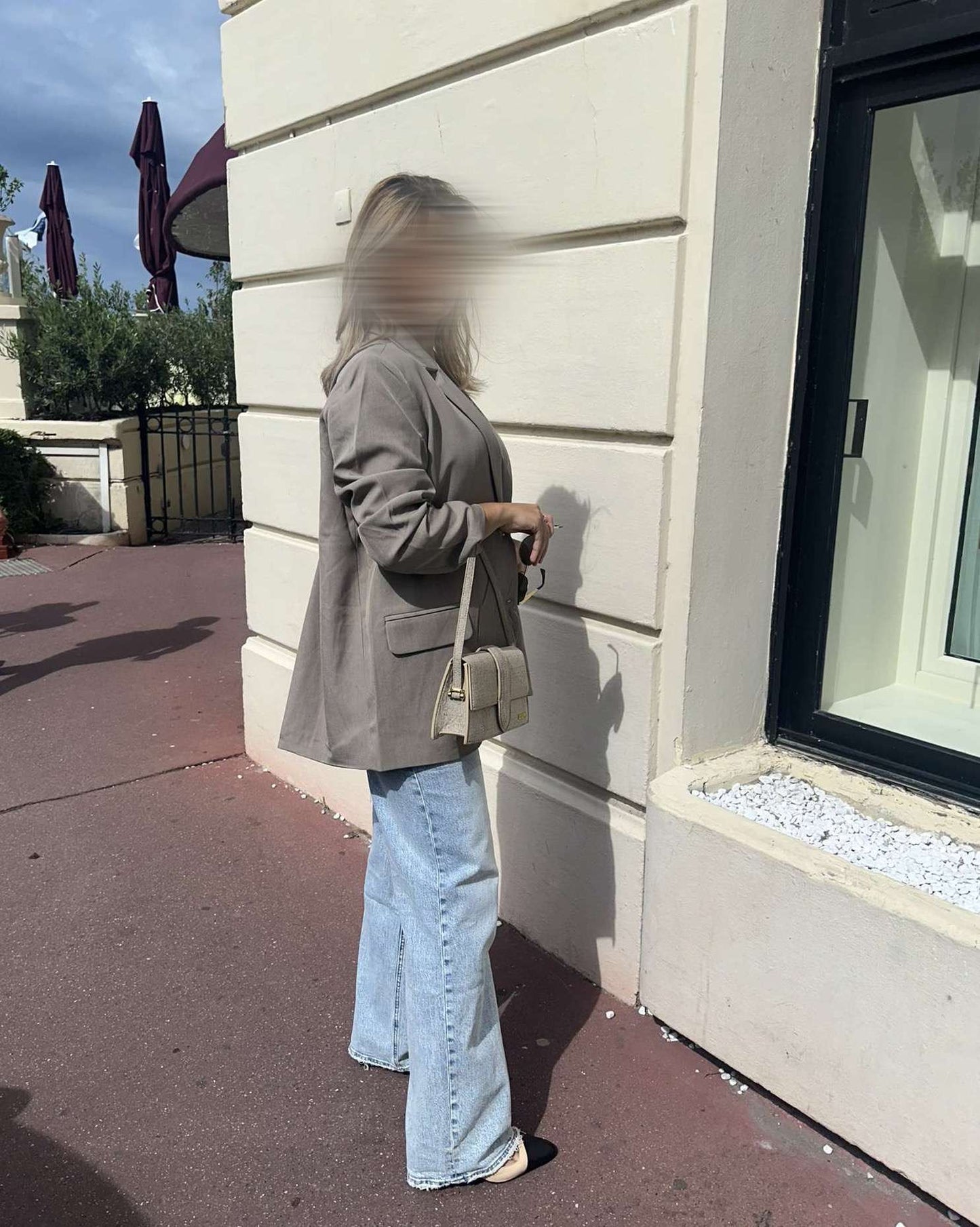 Blazer dos ouvert taupe